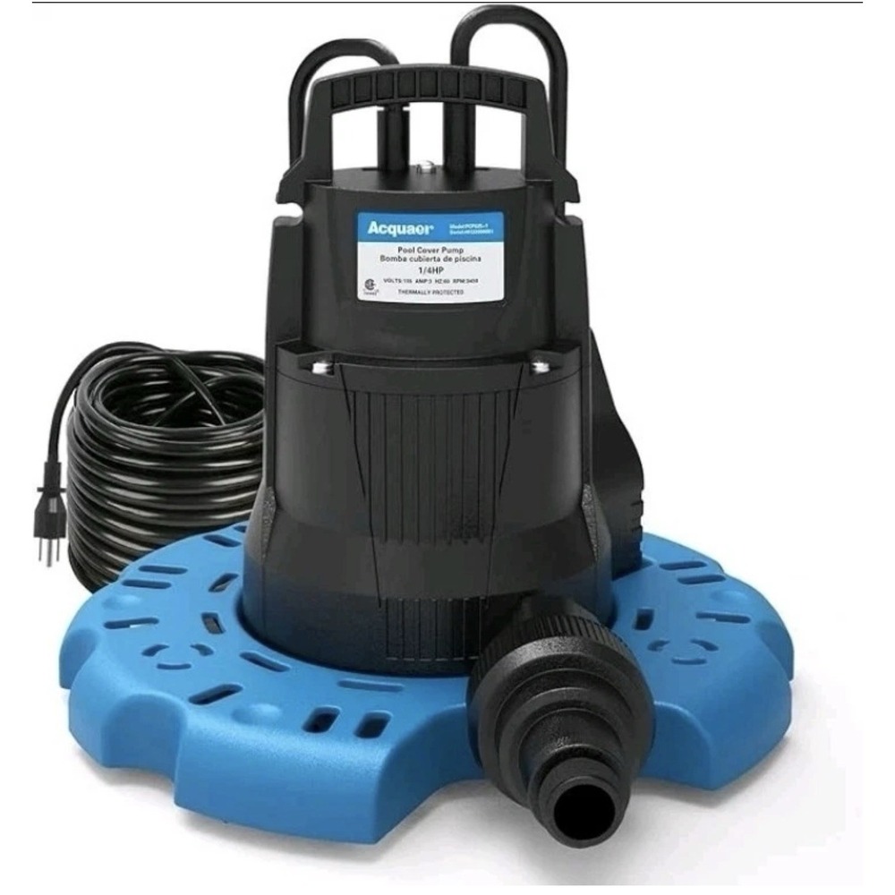 Acquaer 1/4 HP Automatic Swimming Pool Cover Pump 115 V Submersible 2250 GPH